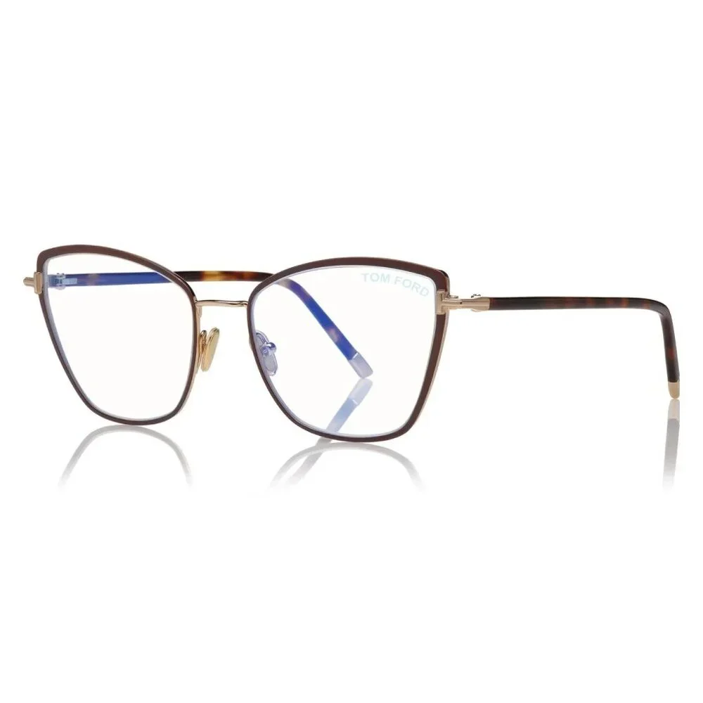 NEW TOM FORD EYEGLASSES BROWN WOMEN CAT EYE EYEWEAR